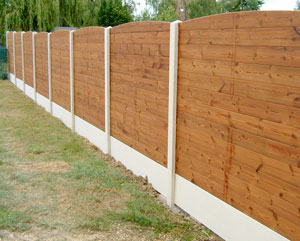 clôture bois et beton
